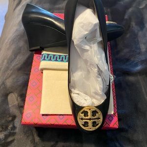 Tory Burch Black Wedges, size 9 - never worn.